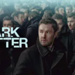 Officiële poster van Dark Matter op Apple TV+, met Jason en Daniela omringd door meerdere versies van Jason, wat het multiversumconcept benadrukt.