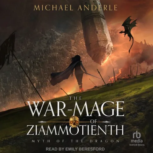 Boekcover van The War-Mage of Ziammotienth van Michael Anderle met vliegende toren en draak