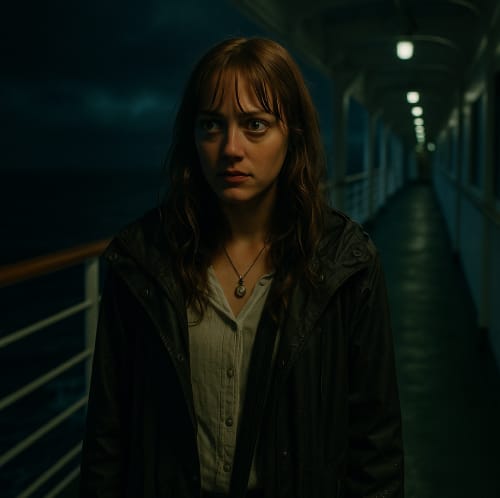 Rhiannon op een cruiseschip in Dead Head, de psychologische thriller van C.J. Skuse