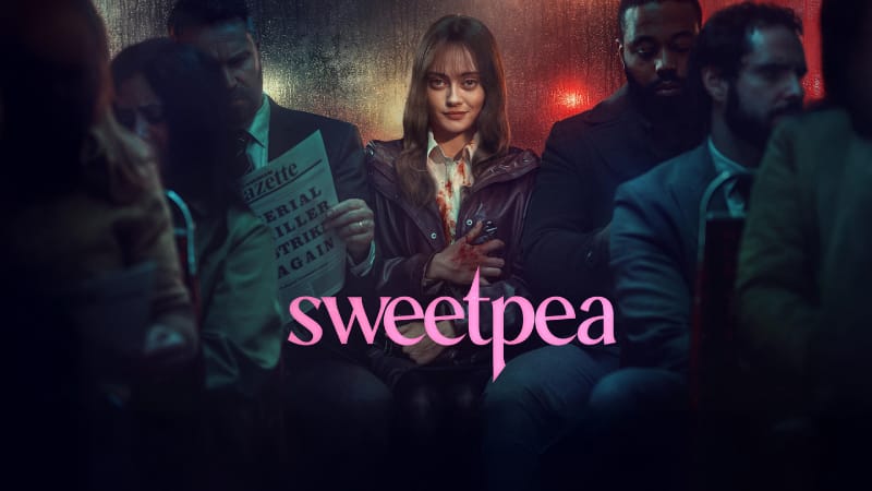 Promobeeld van de serie Sweetpea op SkyShowtime, gebaseerd op het boek van C.J. Skuse