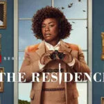 Officiële promobeeld van The Residence op Netflix met Cordelia Cupp en portretten van andere personages