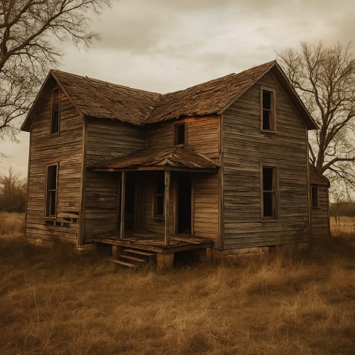 Het oude gypsy house uit Rustler’s Moon – vervallen huis in Ransom Canyon