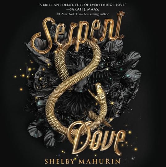 Boekcover van Serpent & Dove van Shelby Mahurin – het eerste deel in een populaire YA fantasy romance-serie