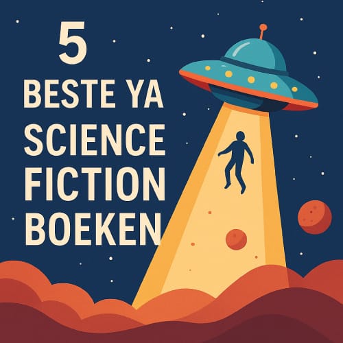 Afbeelding met UFO en tekst: 5 beste YA sciencefiction boeken