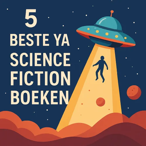 Afbeelding met UFO en tekst: 5 beste YA sciencefiction boeken