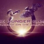 The Hunger Games: Sunrise on the Reaping logo met slang en vogel