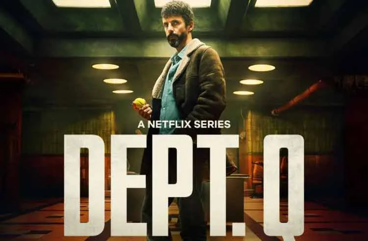 Poster van Dept. Q op Netflix met een man in een keldergang.