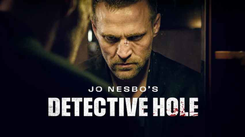 Titelbeeld van Jo Nesbø’s Detective Hole met een donkere Nordic noir-sfeer.