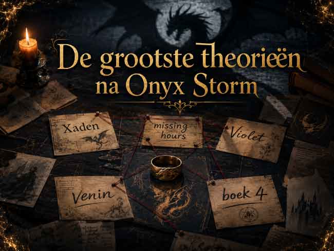 Fourth Wing-serie over Fourth Wing boek 4 na het einde van Onyx Storm, met verwijzingen naar verschillende personages.